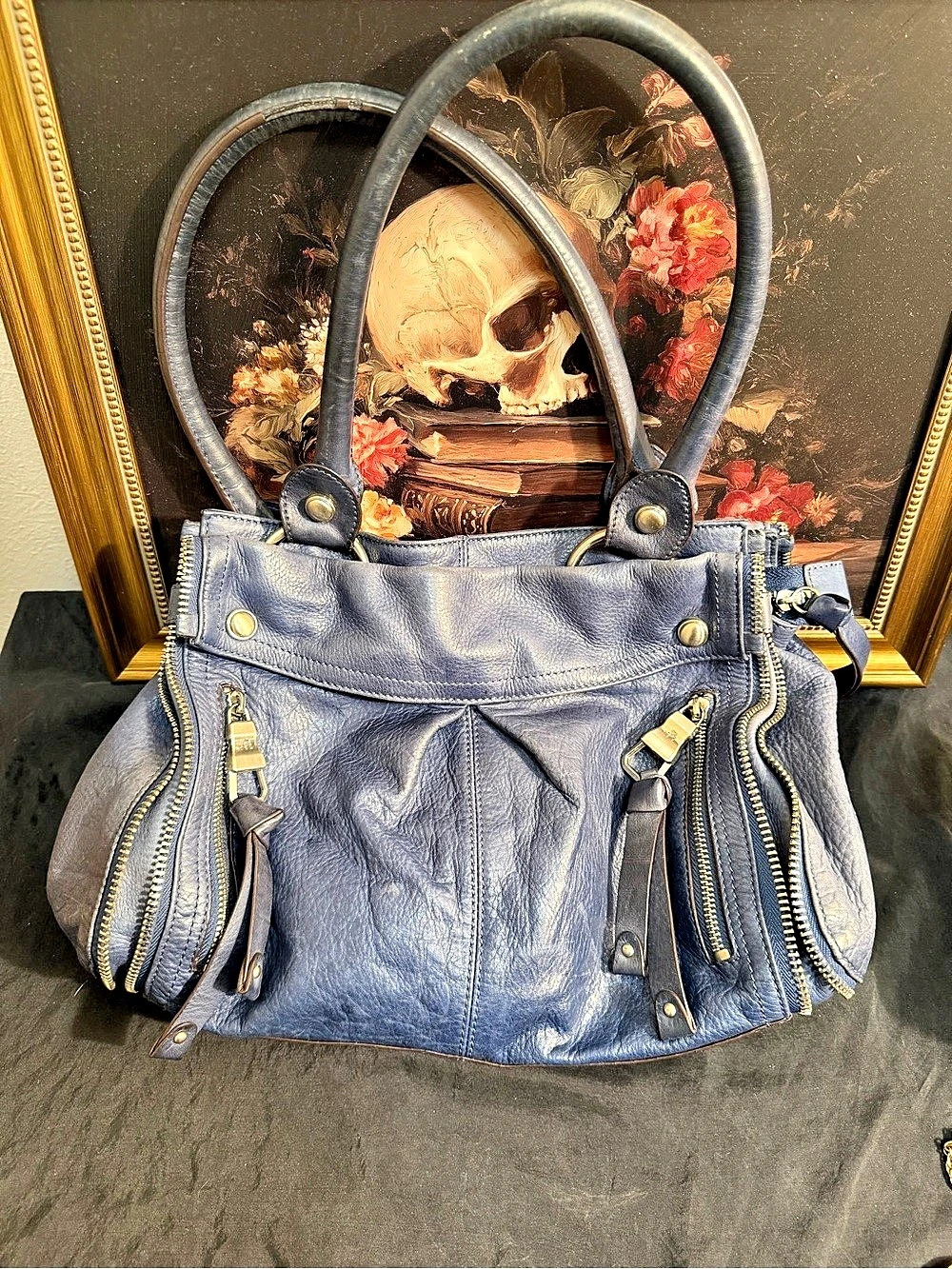 Vintage B. Makowsky Blue Leather Purse